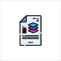 A document with a stack of papers on it vector