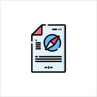 A document with a pen and paper icon vector