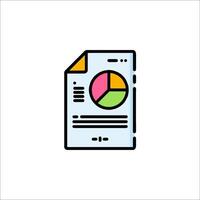 A document with a pie chart on it vector