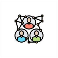People in a circle with a line connecting them vector