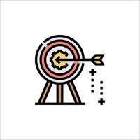 A target with an arrow in it and a target on it vector