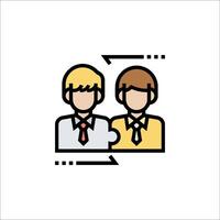 Two people are standing next to each other in a line vector