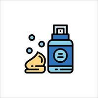 A bottle of liquid and a spoon vector