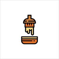 A simple icon of a bowl with a spoon vector