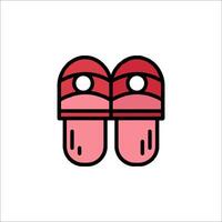 A pair of red slippers on a white background vector