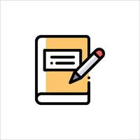 A notebook and pen icon on a white background vector