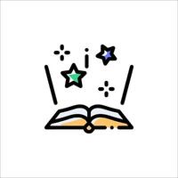 An open book with stars and stars on it vector