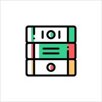 A stack of books with a line icon vector