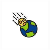 A cartoon earth with a sad face on it vector