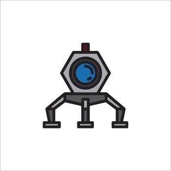 A robot with a camera on top of it vector