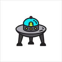 Alien spaceship icon illustration vector