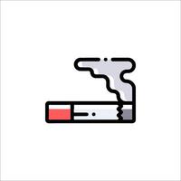 A cigarette with a red tip on it vector