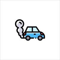 A car with smoke coming out of it vector