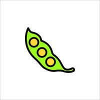 A green pea pod icon on a white background vector