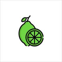 A lime icon with a slice of fruit vector