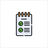 A checklist icon with a check mark vector