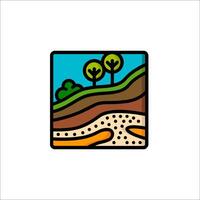 A landscape with trees and dirt vector