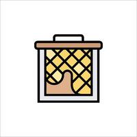 A box with a bee in it, with a yellow background vector