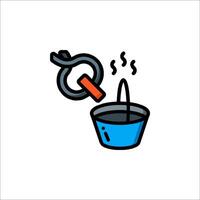 A bucket with a hook and a spoon in it vector
