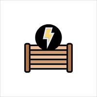 A wooden bench with a lightning bolt on it vector
