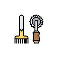 A brush and a screwdriver icon on a white background vector