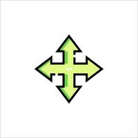 A green arrow pointing to the left vector