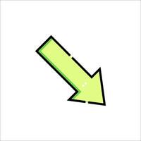 A green arrow pointing down on a white background vector