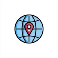 A globe with a pin on it vector