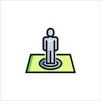 A man standing on a platform with a circle around him vector