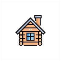 Log cabin icon vector