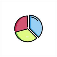 A colorful pie chart icon on a white background vector