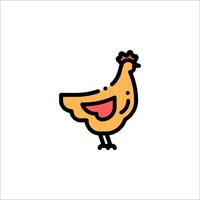 A chicken icon with a red heart on it vector