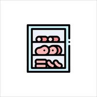 A refrigerator with food inside it vector