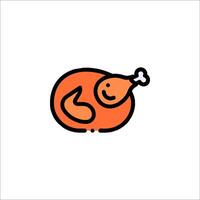 A cartoon orange snail with a bone in its mouth vector