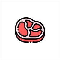 Meat icon in line style on white background vector