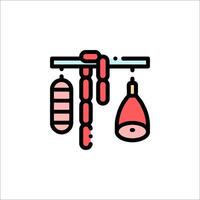 Meat and sausage icon on white background vector