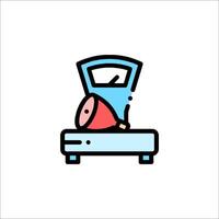A scale with a red apple on it vector