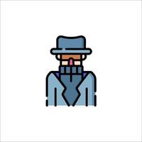 A man in a hat and coat with a pipe vector