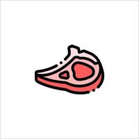 Meat icon in line style on white background vector