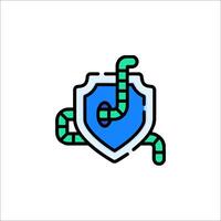 A snake is wrapped around a shield vector