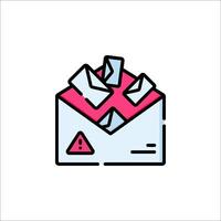 An email icon with a red and pink envelope vector