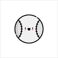 A cartoon baseball ball with a face and eyes vector