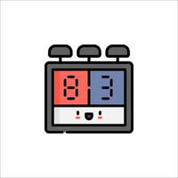 A clock with two faces and a smiley face vector