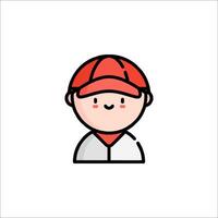 A cartoon character with a red cap on vector