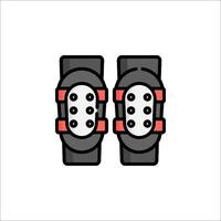 Two black and red knee pads on a white background vector