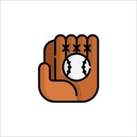 Baseball glove icon with ball in glove vector