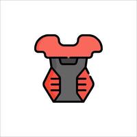 A red and black vest icon on a white background vector
