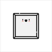 A square with a face on it and a smile vector
