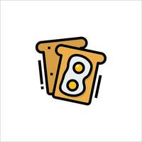 Toast icon with eggs and toast vector