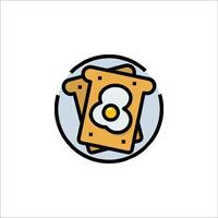 A toast with an egg on it icon vector